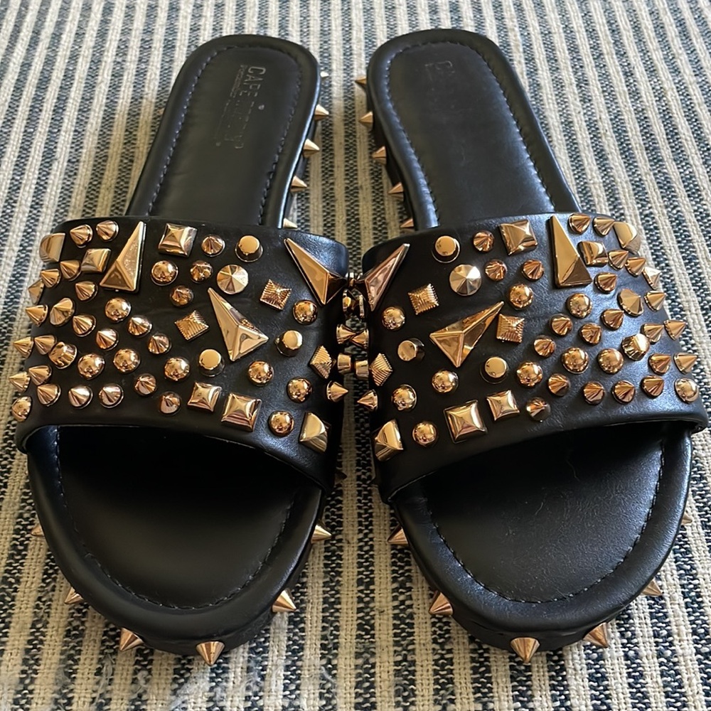Cape Robbin Spiked Studded Slide Sandals
